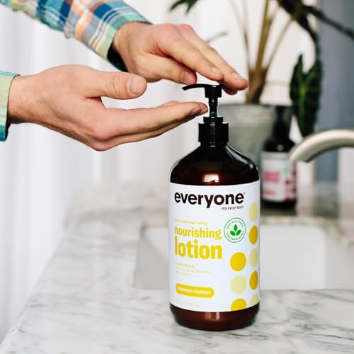 Everyone Nourishing Hand and Body Lotion, 32 Ounce (Pack of 1), Coconut and Lemon, Plant-Based Lotion with Pure Essential Oils, Coconut Oil, Aloe Vera and Vitamin E - Image 3
