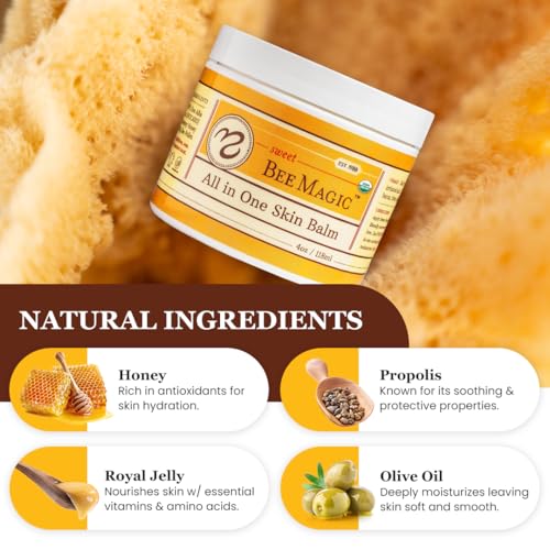 Sweet Bee Naturals - All-in-One Skin Balm & Ointment for Face & Body, Multipurpose Moisturizer for Dry Skin, Burns, & Irritation, Bee Magic Skin Care Essentials -1 Jar (4oz) - Image 2