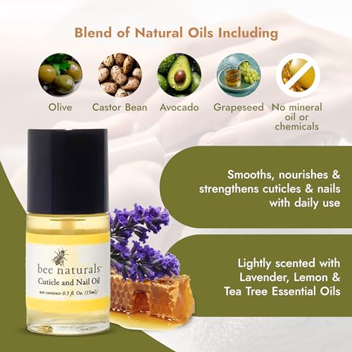 Bee Naturals Nail & Cuticle Oil 0.5 oz - Heals Cracked Nails & Rigid Cuticles. Deep moisture for nails and cuticles. Contains rich avocado and castor oils. Massage into nails and cuticles. - Image 3