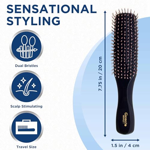 Giorgio Gentle Detangler Brush with Dual Length Bristles for Men - Scalp Massager, Detangling, and Travel Brush for All Hair Types - Image 2