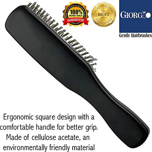 Giorgio Gentle Detangler Brush with Dual Length Bristles for Men - Scalp Massager, Detangling, and Travel Brush for All Hair Types - Image 6