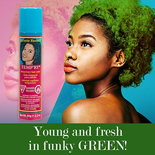Jerome Russell Green Intense Spray-On Hair Color - Fast-Drying, Non-Sticky, Travel Size Vivid Hair Dye, 2.2 oz - Image 2