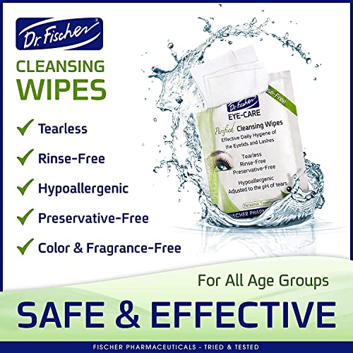 Dr. Fischer Eyelid Wipes - Purified, Non-Irritating, Pre-moistened Eye Wipes for Cleansing Sensitive Skin. Hypoallergenic Make-up Remover (30) - Image 5