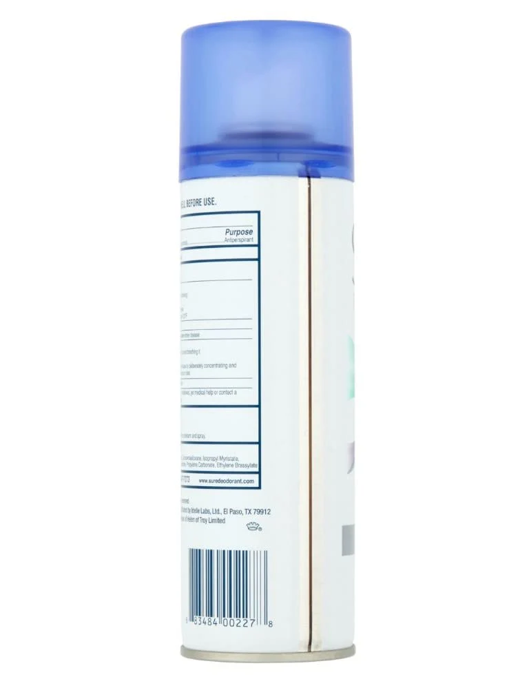 Sure Anti-Perspirant & Deodorant Aerosol Spray Unscented, 6 oz (Pack of 6) - Image 3