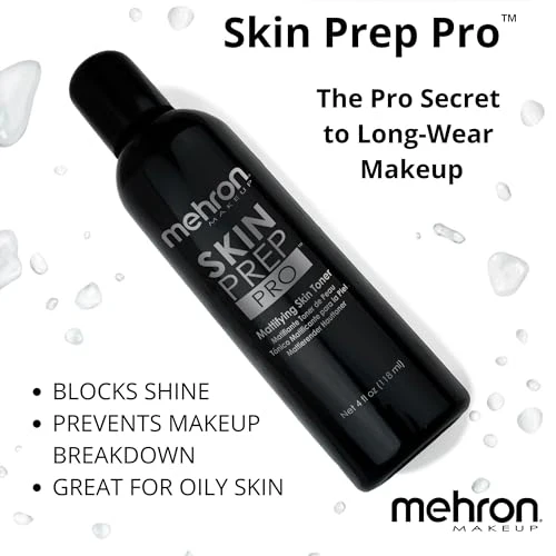 Mehron Makeup Skin Prep Pro Mattifying Skin Toner | Long Lasting Pre-Makeup Primer 4 fl oz (120 ml) - Image 2
