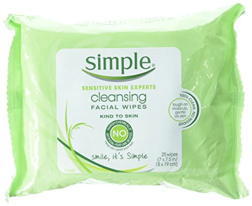 Simple Cleansing Facial Wipes 25 Count (Pack of 3)