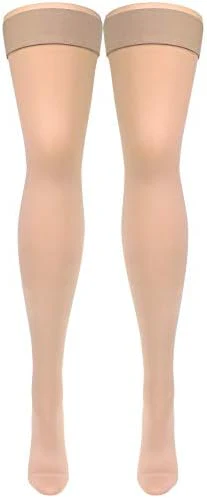 Truform Women's Compression Stockings, 20-30 mmHg, Thigh High Length, Closed Toe, Opaque, Beige, Small - Image 5