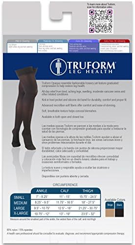 Truform Women's Compression Stockings, 20-30 mmHg, Thigh High Length, Closed Toe, Opaque, Black, X-Large - Image 4