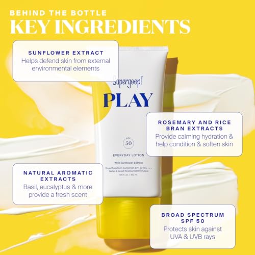 Supergoop! PLAY Everyday Lotion SPF 50 (2.4 fl oz) - Broad Spectrum Body & Face Sunscreen for Sensitive Skin - Great for Active Days - Fast Absorbing, Water & Sweat Resistant - Image 5