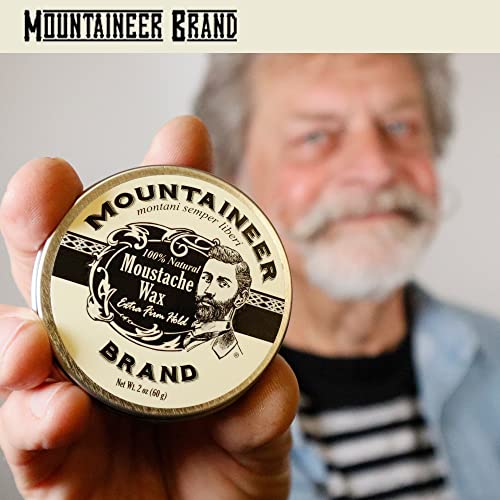 Mountaineer Brand Mustache Wax for Men | 100% Natural Beeswax/Plant Based Oils | Grooming Beard Moustache Wax Tin | Lasting Hold | Smooth, Condition, Styling Balm | Original Blend Scent 2oz - Image 2