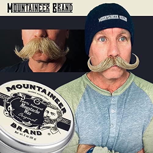 Mountaineer Brand Mustache Wax for Men | 100% Natural Beeswax/Plant Based Oils | Grooming Beard Moustache Wax Tin | Lasting Hold | Smooth, Condition, Styling Balm | Original Blend Scent 2oz - Image 3