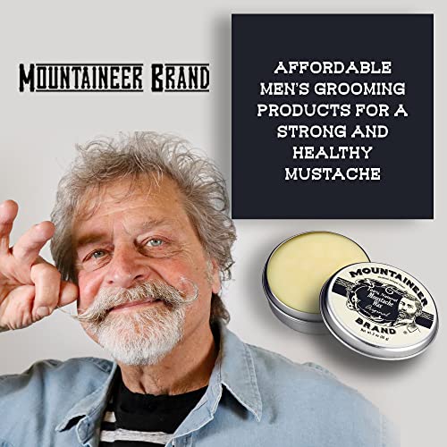 Mountaineer Brand Mustache Wax for Men | 100% Natural Beeswax/Plant Based Oils | Grooming Beard Moustache Wax Tin | Lasting Hold | Smooth, Condition, Styling Balm | Original Blend Scent 2oz - Image 4