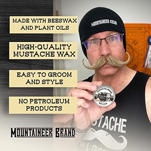 Mountaineer Brand Mustache Wax for Men | 100% Natural Beeswax/Plant Based Oils | Grooming Beard Moustache Wax Tin | Lasting Hold | Smooth, Condition, Styling Balm | Original Blend Scent 2oz - Image 6