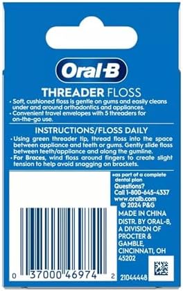 Oral-B Threader Floss 30 Count: 6 Envelopes of 5 Threaders (Pack of 3) - Image 3