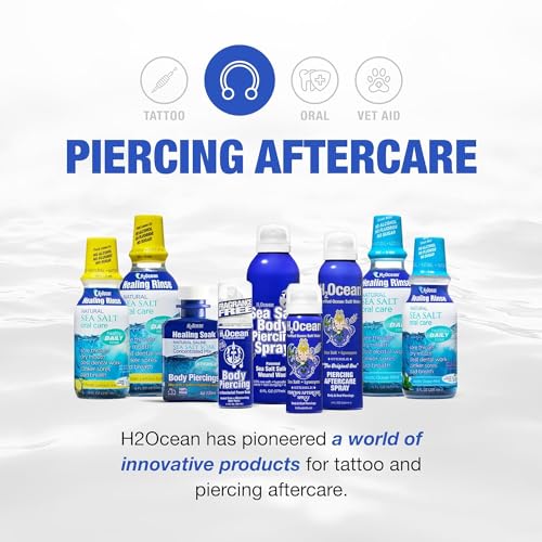 H2Ocean Piercing Aftercare Spray, Saline Spray for Piercings Cleaning Solution, with Sea Salt Nipple, Ear, Nose, Lip, Belly Piercings Cleaning Spray with Sea Salt & Bump Treatment, Set of 2 - Image 8