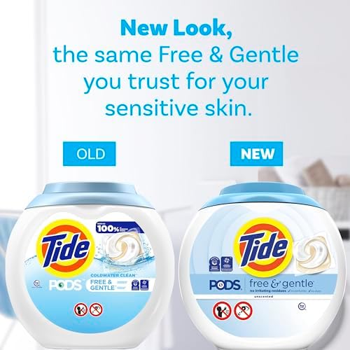 Tide PODS Free & Gentle Laundry Detergent Soap Pacs, 57 Count, Tide PODS Laundry Detergent - Image 6