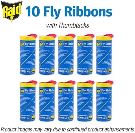 Raid Fly Ribbon, Fly Traps for Indoors and Outdoors, Bug Trap for Flying Insects, Pack of 10 - Image 2