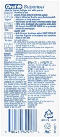 Oral-B Super Floss Mint Dental Floss Pre-Cut Strands 50 ea (Pack of 18) - Image 2