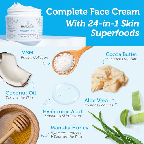 Era Organics Manuka Honey Face Cream - Advanced 12-in-1 Nourishing and Rejuvenating Daily Face Moisturizer for Women and Men - Face Moisturizer for Sensitive Skin - Body Moisturizer for Dry Skin 4 oz - Image 7