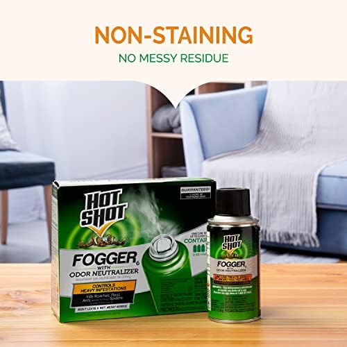 Hot Shot Fogger With Odor Neutralizer, Kills Roaches, Ants, Spiders & Fleas, 3 Count, 2 Ounce Pack of 2 - Image 9