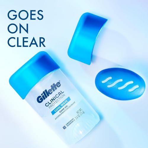 Gillette Clinical Antiperspirant and Deodorant for Men, 72hr Sweat & Odor Protection, Long Lasting Freshness, Anti-White Mark Technology, Clear Gel, Cool Wave Scent, 2.6 oz - Image 3