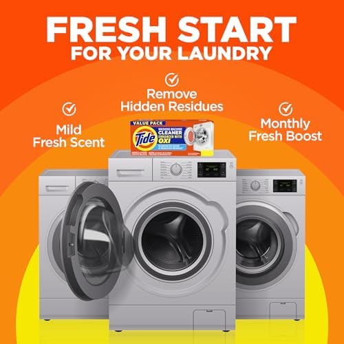 Washing Machine Cleaner by Tide, Washer Machine Cleaner with Oxi for Front and Top Loader Washer Machines, Deep Cleaning Residue & Odor Eliminator, 21 Month Supply - Image 3