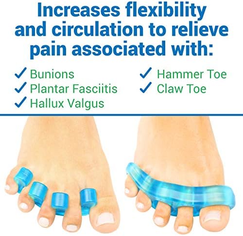 VIVEsole Toe Separators for Men & Women Medium (2 Pairs) - Silicone Gel Spreaders - Therapeutic Spa Stretchers for Plantar Fasciitis, Bunions, Overlapping Hammer Toe Spacers - Metatarsal Yoga Cushion - Image 2