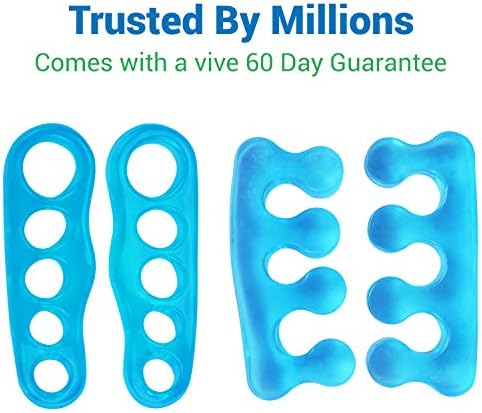 VIVEsole Toe Separators for Men & Women Medium (2 Pairs) - Silicone Gel Spreaders - Therapeutic Spa Stretchers for Plantar Fasciitis, Bunions, Overlapping Hammer Toe Spacers - Metatarsal Yoga Cushion - Image 8