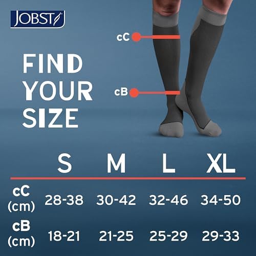 BSN Medical 7529012 JOBST Sock, Knee High, 20-30 mmHg, Closed Toe, Large, Blue/Grey - Image 6