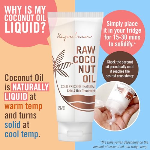 Raw Coconut Oil for Skin, Hair – Raw Extra Virgin Coconut Oil - Pure Unrefined Cold Pressed Oil with MCTs for Body Care, Hair Growth, Aceite de Coco Natural, Baby, Dogs, Pets 200ml - Image 8