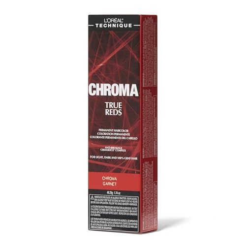 L'Oréal Technique Chroma True Reds Permanent Hair Color - Red Dye For Long-Lasting Color, For Light, Dark and Gray Hair