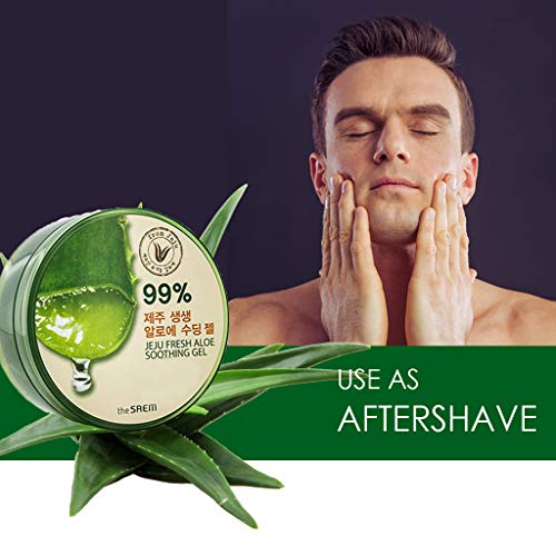[the SAEM] Jeju Fresh Aloe Soothing Gel 10.1 fl. oz. (300ml) - 99% Aloe Vera, Hydrates & Dry, Itchy & irritated Skin - Image 6
