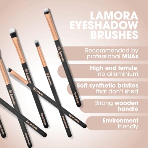 Eye Makeup Brushes Eyeshadow Brush Set - 7pcs Soft Synthetic Eyeshadow Blending Brush Kit - For Blending Eyeshadow, Eyeliner, Crease, Eyebrow - Long Lasting, Apply Better, Flawless Look Makeup - Image 6