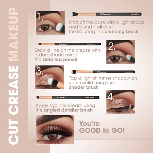 Eye Makeup Brushes Eyeshadow Brush Set - 7pcs Soft Synthetic Eyeshadow Blending Brush Kit - For Blending Eyeshadow, Eyeliner, Crease, Eyebrow - Long Lasting, Apply Better, Flawless Look Makeup - Image 7