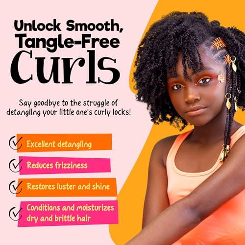 CurlyKids Textured Hair Care Set with Hair Detangler Spray, Kids Shampoo, Conditioner & Creme for Curly, Frizzy, & Wavy Hair | Sulfate & Paraben-Free Formula to Detangle, Hydrate, and Revitalize Curls - Image 2