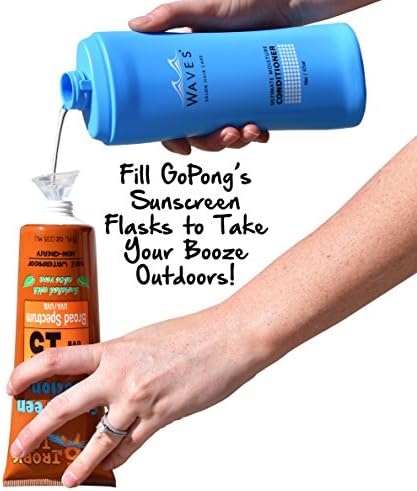 GoPong Shampoo & Conditioner Flasks (32 oz Total) - Hidden Alcohol Travel Flasks - 2 Secret Liquor Containers for Cruises – Includes Funnel & Spout - Image 5