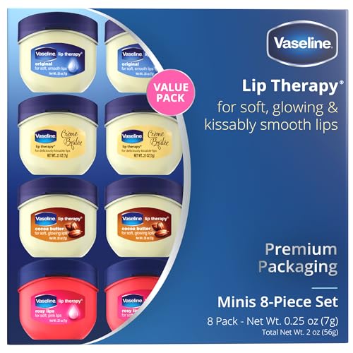 Vaseline Lip Therapy Variety 8-Pack – Original, Crème Brûlée, Rosy Lips, Cocoa Butter Mini Lip Balms for Soft, Glowing, and Deliciously Kissable Lips, 0.25 Oz Ea - Image 2