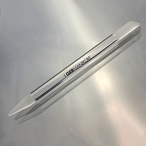 GERMANIKURE Clear Glass Cuticle Stick in Leather Sleeve - Ethically Made in Czech Republic - Cuticle Pusher & Remover, Callous & Dry Skin Fingertip File, Nail Shaper - Image 8