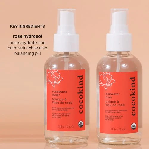 Rosewater Facial Toner by Cocokind, Multipurpose Spray to Set Makeup, Double Cleanse, and Balance Skins pH, Made with Rose Hydrosol, 4 Fl Oz - Image 3