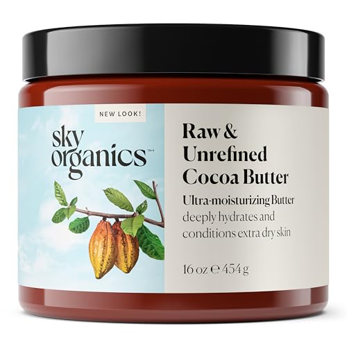 Sky Organics Cocoa Butter for Body, 100% Raw & Unrefined Ultra-Moisturizing Butter to Deeply Hydrate & Condition Skin, Promotes Smooth Skin Tone & Texture, Suitable for Tight or Extra Dry Skin, 16 Oz. - Image 2