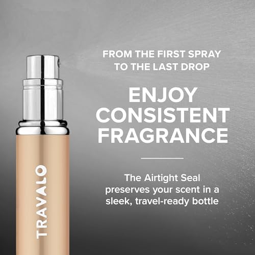 Travalo Classic HD Perfume Atomizer - Elegant Design for Valentine’s Day - Reusable, Airtight, Easy Fill Mini Pump Sprayer with Volume Window - Gold - Image 5