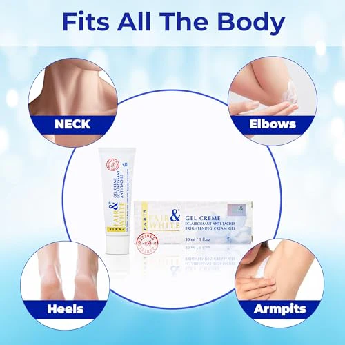 FAIR & WHITE Original Skin Brightening Gel Cream - 30ml / 1floz - For Neck, Face, Armpit, Elbows, Private Areas, Brightening Gel for Uneven Skin Tone - Image 5