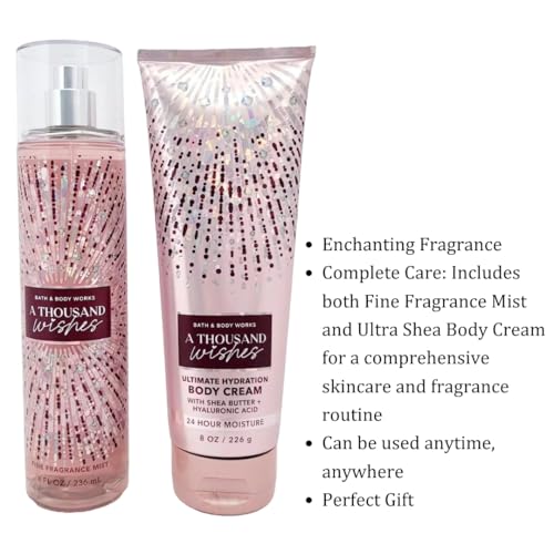 Bath & Body Works - Signature Collection - A Thousand Wishes- Gift Set- Fine Fragrance Mist & Ultra Shea Body Cream by Bath & Body Works - Image 3