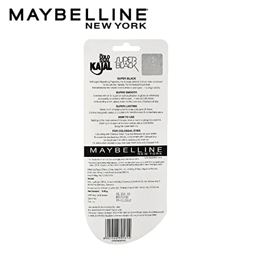 Maybelline New York New The Colossal Kajal - Super Black (2X Blacker) Waterproof 16Hours Intense Pencil - Image 7