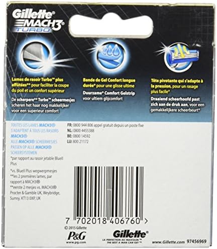 Gillette Mach3 Turbo Razor Blades for Men - Image 2