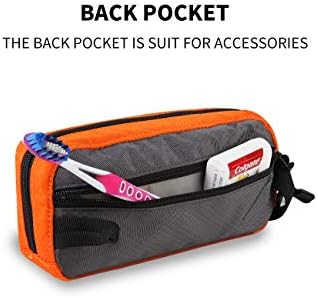 GOX Travel Toiletry Bag Dopp Kit Case for Men Multifunction Packing Organizer Pouch(Orange/Grey) - Image 4