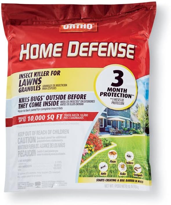 Ortho Home Defense Insect Killer for Lawns Granules - Treats up to 10,000 sq. ft., Lawn Insect Killer Kills Ants, Ticks, Fleas, Spiders, Centipedes & Other Listed Bugs, Fast Acting, 10 lbs. - Image 2