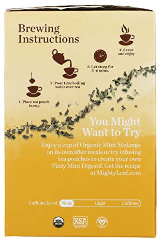 Mighty Leaf Tea Organic Mint Melange Hand-Stitched Tea Bags, 15 ct - Image 7