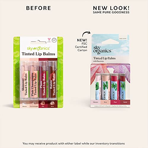 Sky Organics Tinted Lip Balms with Beeswax and a Rich Nourishing Blend of Plant Oils, Moisturizing Lip Balm to Lock In Moisture and Add A Sheer Wash Of Color & Shine , Four Assorted Flavors, 4pk. - Image 3