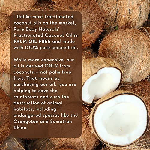 Pure Body Naturals Organic Fractionated Coconut Oil for Skin and Hair, 4 fl oz - Liquid Carrier Oil for Diluting Essential Oils, Hair Growth & Skin Moisturizer - Image 4